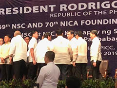 PCI Chairman receiving the highest civilian nation security award from President Duterte